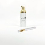 Eyelashe shampoo and brush