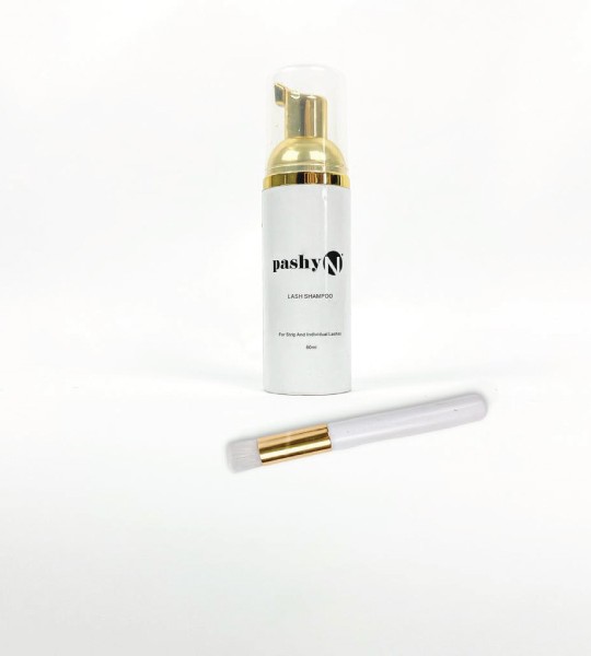 Eyelashe shampoo and brush